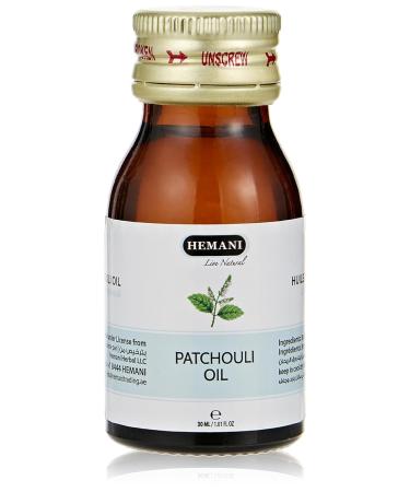 Hemani Patchouli Oil 30ml - 100% Pure Pogostemon cablin Oil for Relaxation Skin & Hair Care Mindfulness and Emotional Balance - Therapeutic Grade Essential Oil