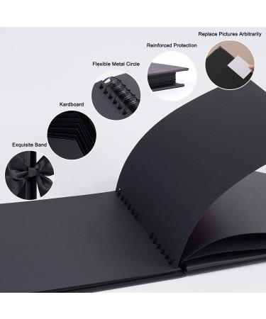 OLAI Scrapbook Photo Album 80 Pages DIY Craft Paper Book Set + Metal Pen - Black | Anniversary Wedding Graduation Travel Album - Buy Online on GoSupps.com