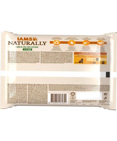 IAMS Naturally Cat Food Wet in Sauce - High-Quality Meat & Fish for Adults | Land & Sea Collection | 4 x 85g Pack - Buy Online on GoSupps.com