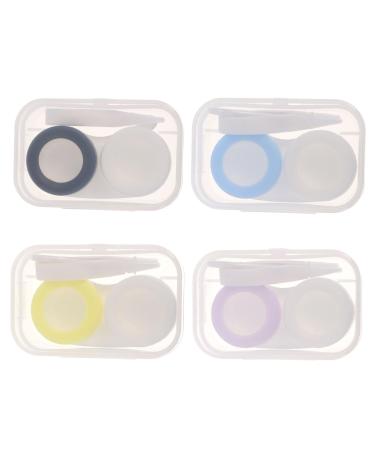 4 pieces contact lens container contact lens applicator travel case for contact lenses contact lenses and remover lentil tweezers plastic the solution travel outside