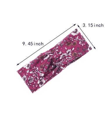 Iyou Boho Hair Band for Women - Flower Headscarf Knotted Headband - Stretchy Cotton Wide Hair Bands (4 Pack) - International Shipping Available - Buy Online on GoSupps.com