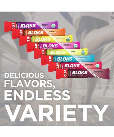 CLIF BLOKS - Energy Chews - 4 Flavor Variety Pack - Non-GMO - Plant Based Food - Fast Carbs for Cycling and Running - Workout Snack (2.1 Ounce Packet 12 Count) - Buy Online on GoSupps.com