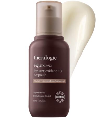 Phytocera Pro Antioxidant 10X Ampoule - Ceramide Lifting Elasticity Age-Defying Face Serum with Collagen Hyaluronic Acid NMF - Vegan and Dermatologically Tested 1.69 fl.oz.