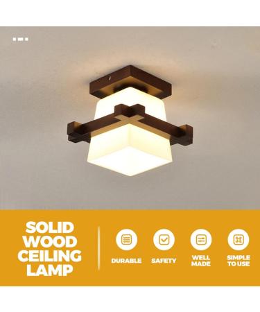 Hemobllo Solid Wood Ceiling Lamp Ceiling Hanging Light Hanging Lamp Pendant Light LED Wall Lamp Coffee Glass - Buy Online on GoSupps.com
