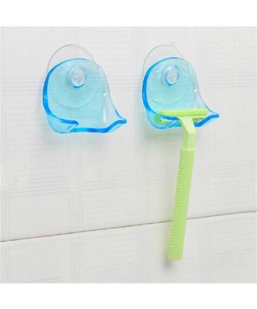 Colorful Suction Cup Razor Holder - No Drilling Blue Transparent Wall Hook for Easy Installation - Buy Online on GoSupps.com