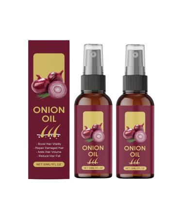 QPJUVC Red Onion Hair Oil 30ml - Organic Onion Essence Serum for Hair Growth & Scalp - Moisturizing Lightweight Formula Non Greasy - For Dry Hair & Scalp