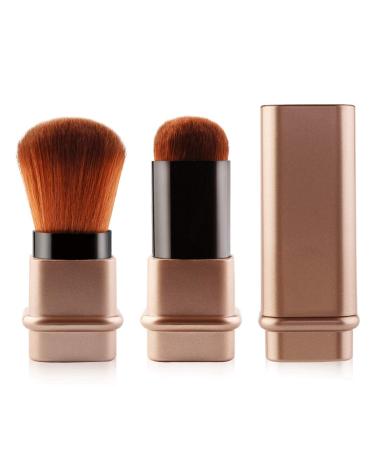 RN BEAUTY Retractable Kabuki Makeup Brushes - Golden | Professional Mineral Blending Buffing Brush with Cover - Buy Online on GoSupps.com