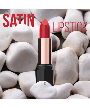 Golden Rose Satin Lipstick - Vegan with Vitamin E | Moisturizing, Long Lasting, Full Coverage Lipstick for Charming Colors | Lightweight & Protective Formula (20) - Buy Online on GoSupps.com