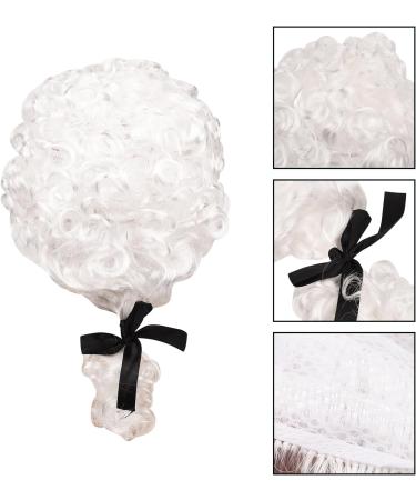 MFUOE 2 Pieces Judge Costume Accessories Judge Court Lawyer Wig Judge Wooden Gavel Role Play Toys for Halloween Makeup Theme Party - Buy Online on GoSupps.com