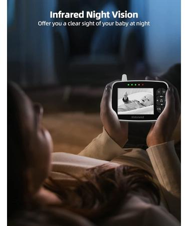 3.5 Inch Video Baby Monitor with Camera, Audio, Remote Control Pan & Tilt, Night Vision, Two-Way Audio - Long Range 960ft - Buy Online on GoSupps.com