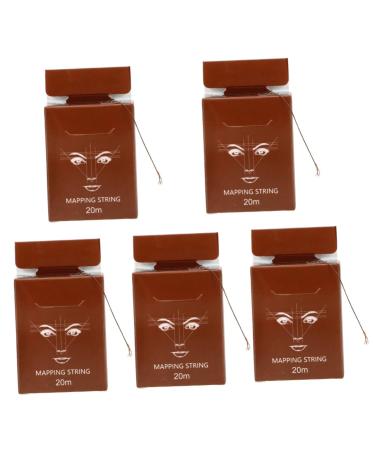 Beavorty 5 Boxes Ruler Ink Eyebrow Drawing Liner Brow Mapping Supplies Draw a Line Eyebrow Line 6.10X4.60X1.80CMx5pcs Light Brownx5pcs