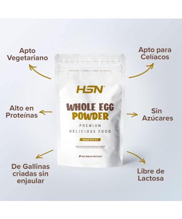 HSN Whole Egg Protein Powder | For Vegetarians | Whey Substitute | 100% Egg White + Albumin Yolk | Suitable for Lactose Intolerants Gluten Free Soy Free 2kg - Buy Online on GoSupps.com