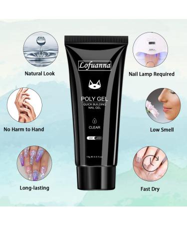 Lofuanna Transparent Poly Nagel Gel 15ml 2 | Builder Gel for Nail Extensions & Strengthening | UV/LED Professional Manicure Repair - C03 - Buy Online on GoSupps.com