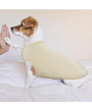 Hjumarayan Beige Dog Jumper Medium - Knitted Striped Sweater for French Bulldog, Corgi, Dackel - Soft Stretchy Dog Tshirt - Size M - Buy Online on GoSupps.com