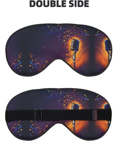 Microphone with Music Note Print Double-Sided Eye Mask Soft and Light Blocking for Enhancing Sleep Quality - Buy Online on GoSupps.com