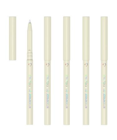 KAIQIKAIXI 5 White Eyeliner Pen  Eyebrow Pen Eye Shadow Pencil  Lip Line Pen  Eyelid Pad  Pencil Makeup Set Tool