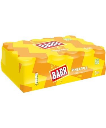 BARR Sparkling Pineapple Soda - No Sugar Pineapple Flavoured Fizzy Drink | 24 x 330ml Cans - Buy Online on GoSupps.com