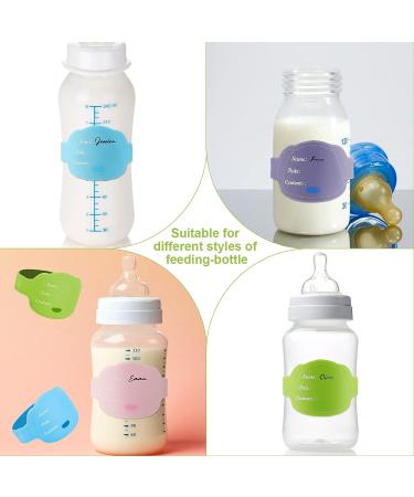 12 Pcs Baby Bottle Labels for Daycare - Reusable Silicone Name Bands with Marker Pens | Waterproof Day Care Essentials in Dog Design - 6 Colors - Buy Online on GoSupps.com