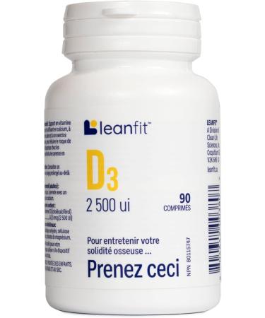 LEANFIT Vitamin D3 2500 IU Extra Strength 90 Tablets - To Keep Your Bones Strong Take This - Helps Prevent Vitamin D Deficiency - Sugar-Free Non-GMO Gluten-Free - Buy Online on GoSupps.com