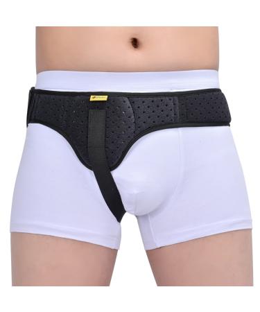 Tenbon hernia belts for men inguinal hernia support medical hernia protection inguinal bandage for individual sports hernia adjustable hip belt with removable (black l) l black