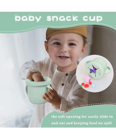 Ourobot 3 in 1 Silicone Baby Sippy Cups - Toddler Snack Cup with Handles | Multipurpose Training Cup for Babies - Buy Online on GoSupps.com