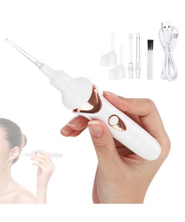 Ear Vacuum Ear Vacuum Wax Remover Portable Ear Wax Cleaner with Led Light Kids Adults Ear Cleaner Earwax Removal Kit White