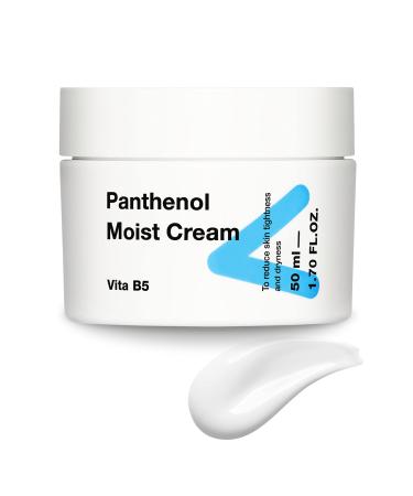 TIAM Panthenol Moist Cream  10% Panthenol Cream(B5 Vitamin)  Hydrating Facial Cream for Sensitive Skin  Face Moisturizer  Panthenol Heals Damaged Skin  K-beauty 1.7 fl.oz.