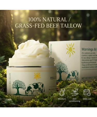 Nielies Grass Fed Beef Tallow Skin Moisturizer Whipped Face Cream Fast Absorbing Unscented Lotion for Dry Sensitive Skin-1.07 oz - Buy Online on GoSupps.com