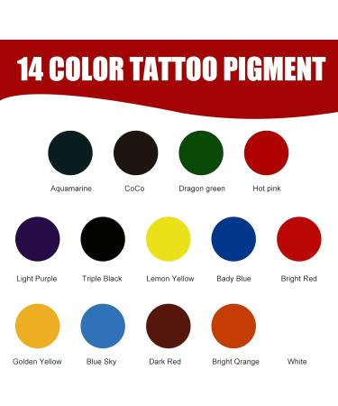  DLDN01 Colored ink tattoo 14 colors super bright colored ink ink for colorful patterned tattoos (30 ml) - Buy Online on GoSupps.com