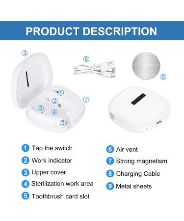 Rechargeable UV Sanitizer Toothbrush Case - Kills 99.9% of Germs - Portable Mini Holder for All Toothbrushes - Ideal for Home and Travel - Buy Online on GoSupps.com