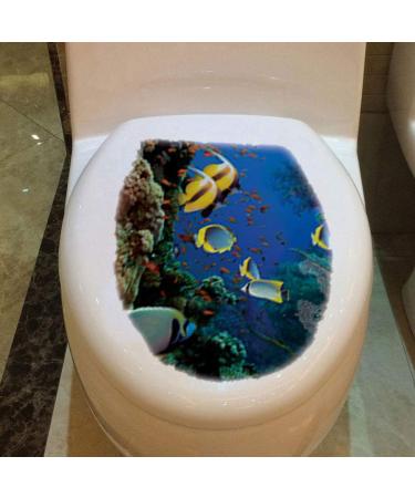 Flower Pattern Vinyl Toilet Sticker Cover - Removable Bathroom Decals for Home Decoration - Buy Online on GoSupps.com