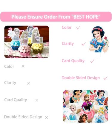 Princess Cupcake Toppers - 30 Count Birthday Cake Decorations & Party Supplies by BEST HOPE - Buy Online on GoSupps.com