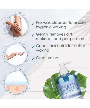 SATIN SMOOTH Satin Cleanser Skin Preparation Cleanser 16 oz - Gentle Facial Cleanser 16 Fl Oz - Buy Online on GoSupps.com