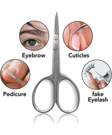 AttreX Craft Scissors Professional Stainless Steel Eyebrow Nose Cuticle Scissor Curved Blade Nail Manicure Hairs False Eyelashes Trimmer Sharp Scissors - Buy Online on GoSupps.com