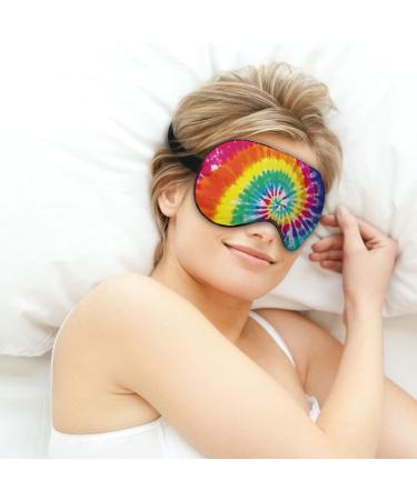 Rainbow Tie Dye Sleep Mask for Women | Adjustable Eye Shades Cover with Elastic Strap Comfortable & Stylish Sleep Accessory - Buy Online on GoSupps.com