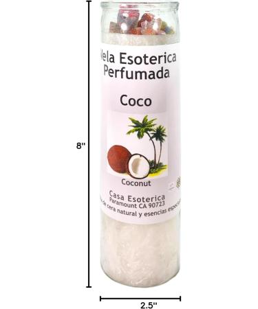 Coconut-Palm Wax White Intention Spell Candle | Vela CASA ESOTERICA PERFUMADA - Spiritual Candle for Rituals & Meditation - Buy Online on GoSupps.com
