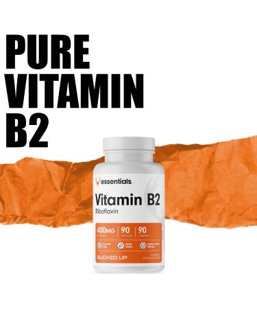 Bucked Up Vitamin B2 400mg Capsules Essentials (90 Servings) - Buy Online on GoSupps.com