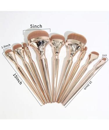 Evvmnaks 9 Pieces Gold Oval Makeup Brushes Set Trace Makeup Brushes Set Eyeshadow Brushes - Buy Online on GoSupps.com