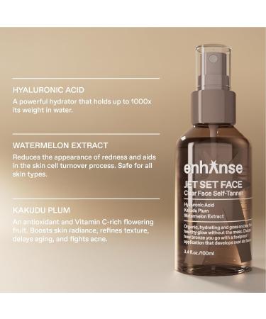 Jet Set Clear Self Tanner Spray for Men - Hydrating Hyaluronic Acid & Watermelon Extract Streak-Free Anti-Orange 3.4 Fl Oz - Buy Online on GoSupps.com
