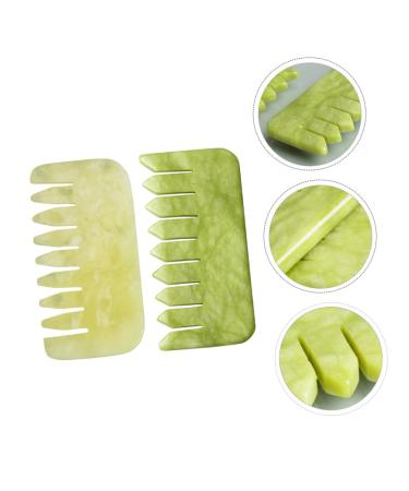 Fomiyes 2-in-1 Jade Massage Comb & Gua Sha Set - Anti-Hair Loss Tool for Natural Wellness - Buy Online on GoSupps.com