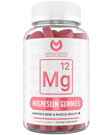 Purefinity Magnesium Gummies 600mg Magnesium Citrate for Stress Relief Cramp Defense & Recovery. Highly Bioavailable Vegan & Vegetarian Gummies (not Capsules) 60 Count.