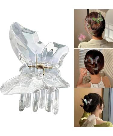 hgnxa Transparent Butterfly Shape Hair Claw Side Braids Woman Skincare Makeup Washing Face Hair Clip Wedding Party Hair Claw Ice transparent - Buy Online on GoSupps.com