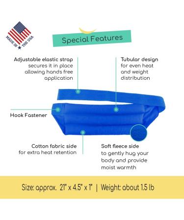 Moist Microwavable Heating Pad for Lower Back and Menstrual Cramps - Natural Heat Pack for Muscles and Joints - Blue Lumbar 1.0 - Buy Online on GoSupps.com