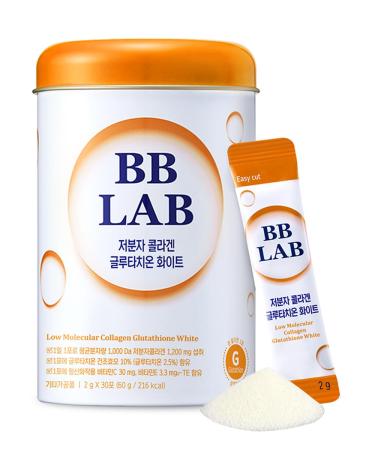 BB LAB Collagen Glutathione White Low Molecular Korean Stick Supplement Fish Peptides Vitamin C Vitamin E Glutathione Fast abosorption Orange Flavor