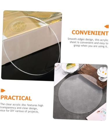 Lurrose Round Acrylic Sheet Key Fob Acrylic Board Cutting Circle Blanks Acrylic Circle Blanks Wafer Signage Transparent 25X25CM - Buy Online on GoSupps.com