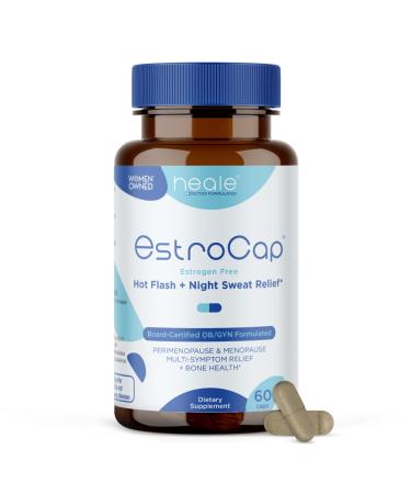Estrocap Menopause Supplements for Women by Heale Health - Menopausal Relief Vitamins for Hot Flashes and Night Sweats - Helps Maintain Bone Health & Mood Support - Valerian Root & Black Cohosh