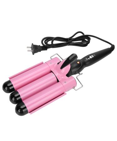 3 Barrel Curling Iron Wand Adjustable Hair Crimpers Hair Styling Tool Hair Curler Waver Crimper for Home and Salon 110V 240V (Pink 32mm) US Plug Pink 32mm