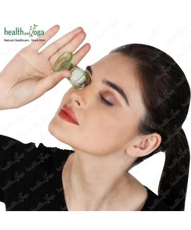 HealthAndYoga ChillEyes Eye Wash Cup - Eco-Friendly Transparent Glass for Safe Eye Rinse & Cleansing (Green - Single - Buy Online on GoSupps.com
