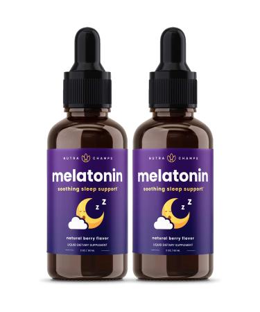 NutraChamps Liquid Melatonin Drops 480 Servings Sugar Free Kids Melatonin Liquid Sleep Aid Supplement Vegan & Non-GMO Natural Berry Flavor Melatonin 1 mg Drops