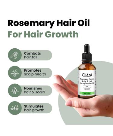Buy Rosemary Organic Castor Oil & Hair Strengthening Oil for All Hair Types - Promotes Hair Growth | 30ml - Buy Online on GoSupps.com